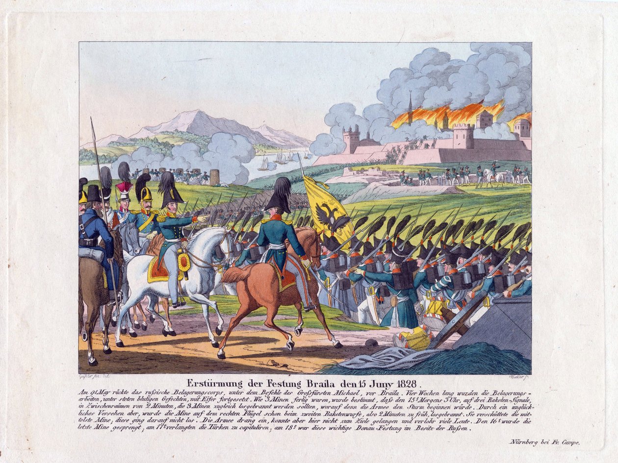 Guerre russo-turque de 1828-1829 - Szturm na twierdzę Brailov 15 czerwca autorstwa Anonymous Anonymous