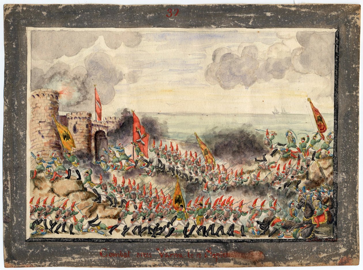 Guerre russo-turque de 1828-1829 Oblężenie Warny we wrześniu 1828 - Anonim - 1829 - Akwarela na papierze - 21x29,3 - Kolekcja prywatna autorstwa Anonymous Anonymous