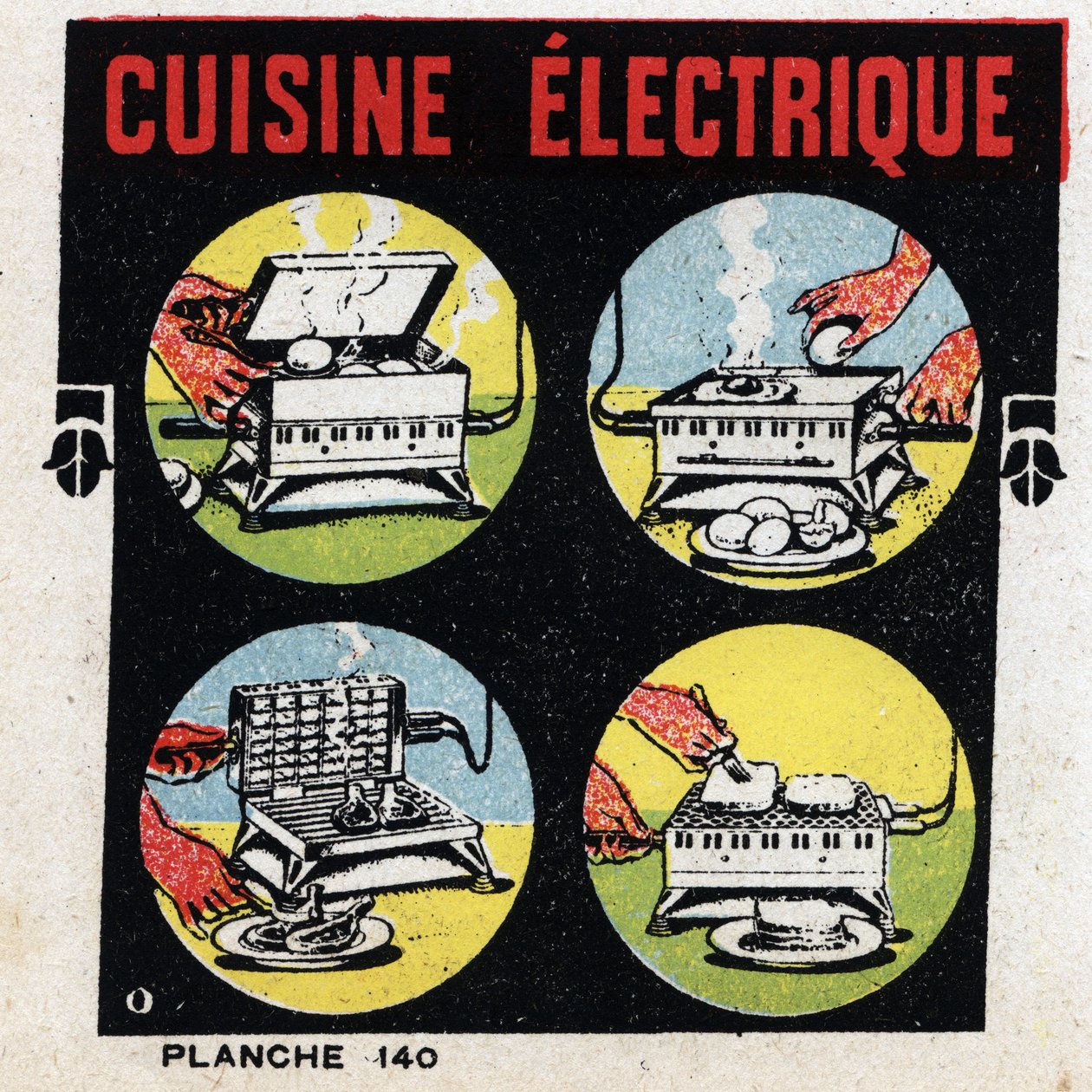 Elektryczność w gospodarstwie domowym: kuchnia elektryczna z grillem. Anonimowa ilustracja z 1925 r. Ze zbiorów prywatnych. autorstwa Anonymous Anonymous