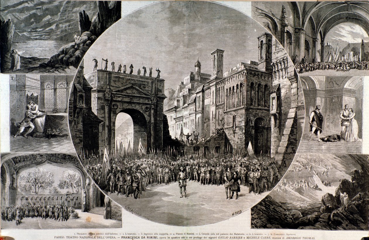 Ilustracja do Franceski da Rimini, dzieło Ambroise Thomas autorstwa Anonymous Anonymous