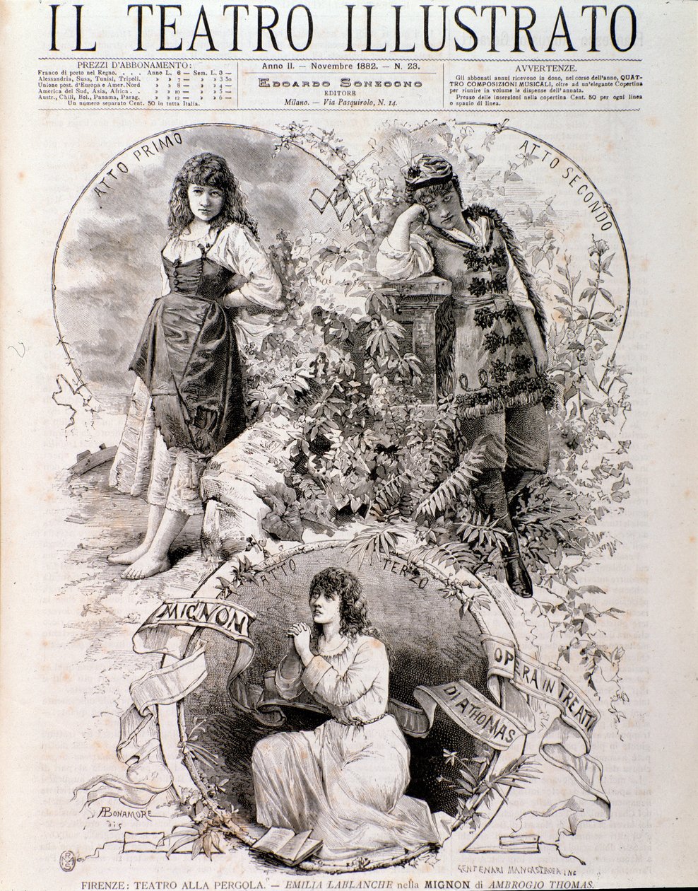 Ilustracja do Mignon, opery Ambroise Thomas (rycina autorstwa Anonymous Anonymous