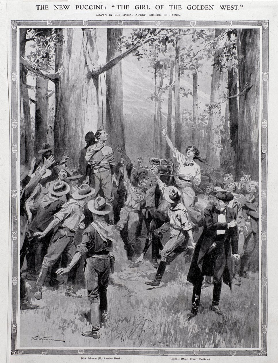 Ilustracja do opery Dziewczyna z Zachodu Puccini autorstwa Anonymous Anonymous