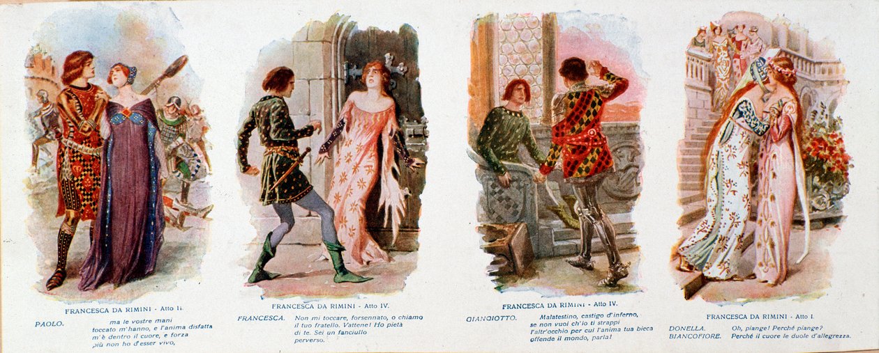 Ilustracje do Franceski da Rimini, dzieło Zandonai autorstwa Anonymous Anonymous