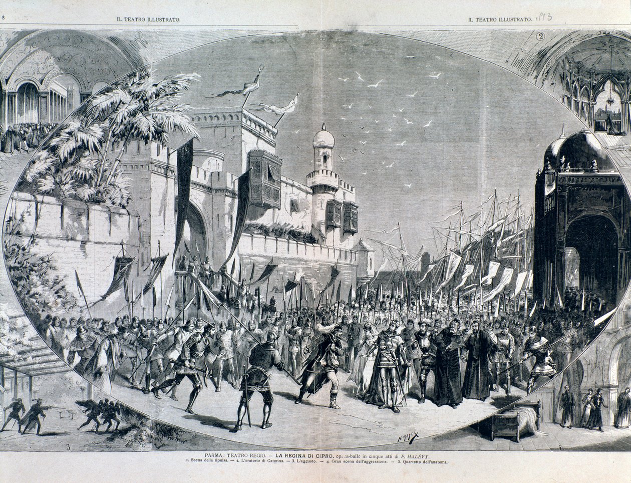 Ilustracje do opery Królowa Cypru Halevy