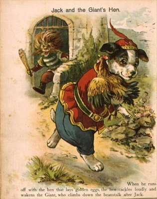 Jack i kura olbrzyma, anonimowa ilustracja z Jacka i fasoli autorstwa Anonymous Anonymous