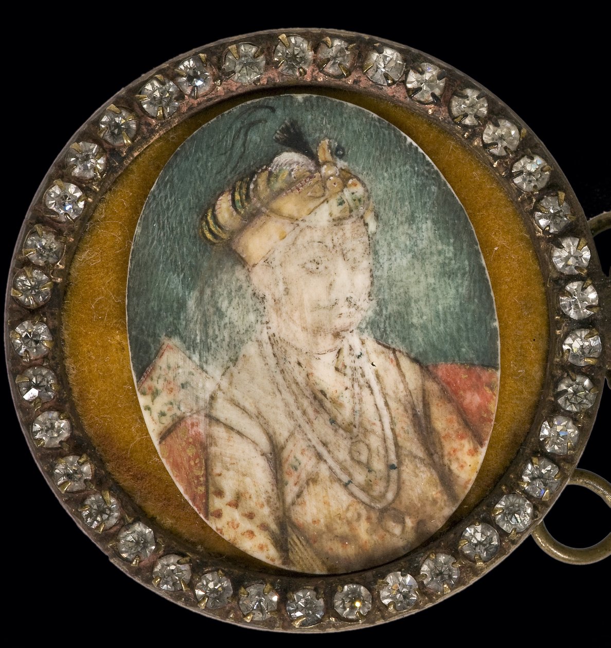 Jalaluddin Muhammad Akbar - Portret Akbara Wielkiego (1542-1605), Cesarza Mogołów - Anonim - Akwarela, Gwasz na rogu - Museo del Prado, Madryt autorstwa Anonymous Anonymous