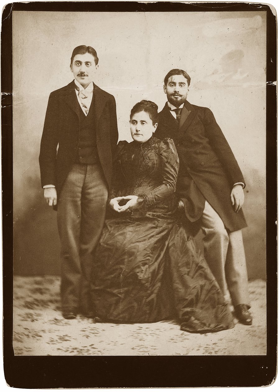 Jeanne Proust z domu Weil (1849-1905) i jej dwaj synowie Marcel i Robert (1873-1935), Anonim. Fotografia żelatynowa srebrna, ok. 1891, kolekcja prywatna autorstwa Anonymous Anonymous