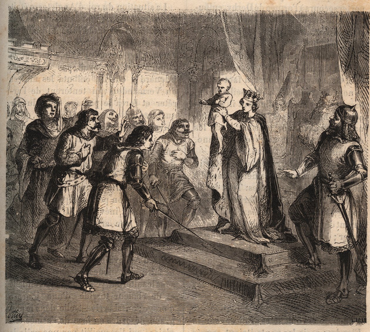 Joanna Flandryjska (1295-1374), żona Jana de Montfort, księcia Bretanii (1293-1345) przedstawia swojego syna, Jana IV Bretanii, hrabiego Montfort (znanego jako dzielny lub zdobywca autorstwa Anonymous Anonymous