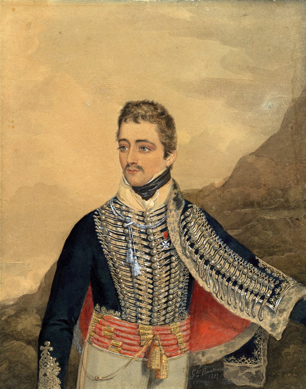 Józef Antoni Poniatowski (1763-1813) - Książę Józef Poniatowski - Anonim - 1807 - Akwarela, Gwasz na papierze - 26,5x21 - Kolekcja prywatna autorstwa Anonymous Anonymous