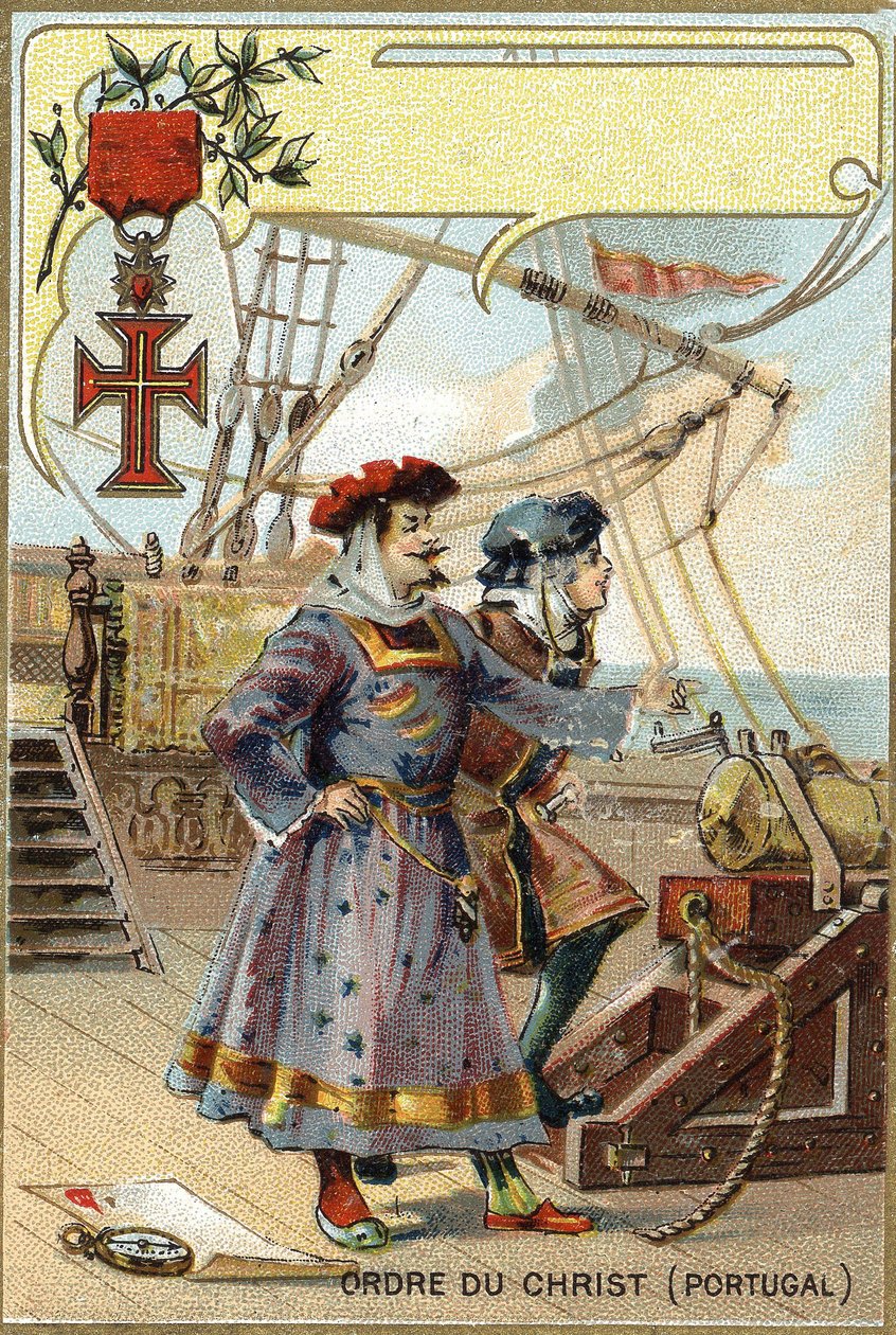 Rycerze ZAKONU CHRYSTUSA PORTUGALII. chromolitografia z końca XIX wieku. Prywatna kolekcja. autorstwa Anonymous Anonymous