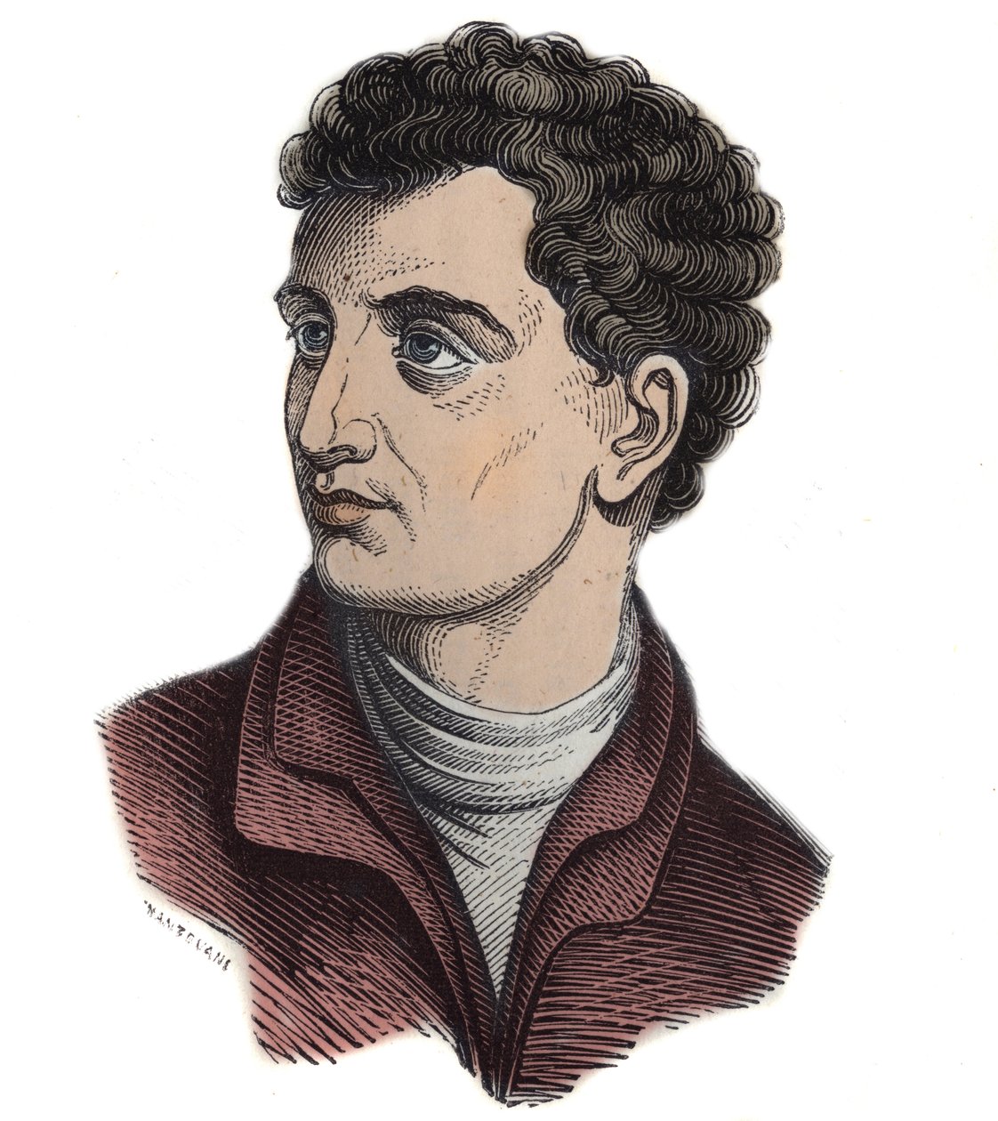 LEONE BATTISTA ALBERTI (1404-1472). Włoski matematyk, architekt, malarz i pisarz. Grawerowanie - autorstwa Anonymous Anonymous