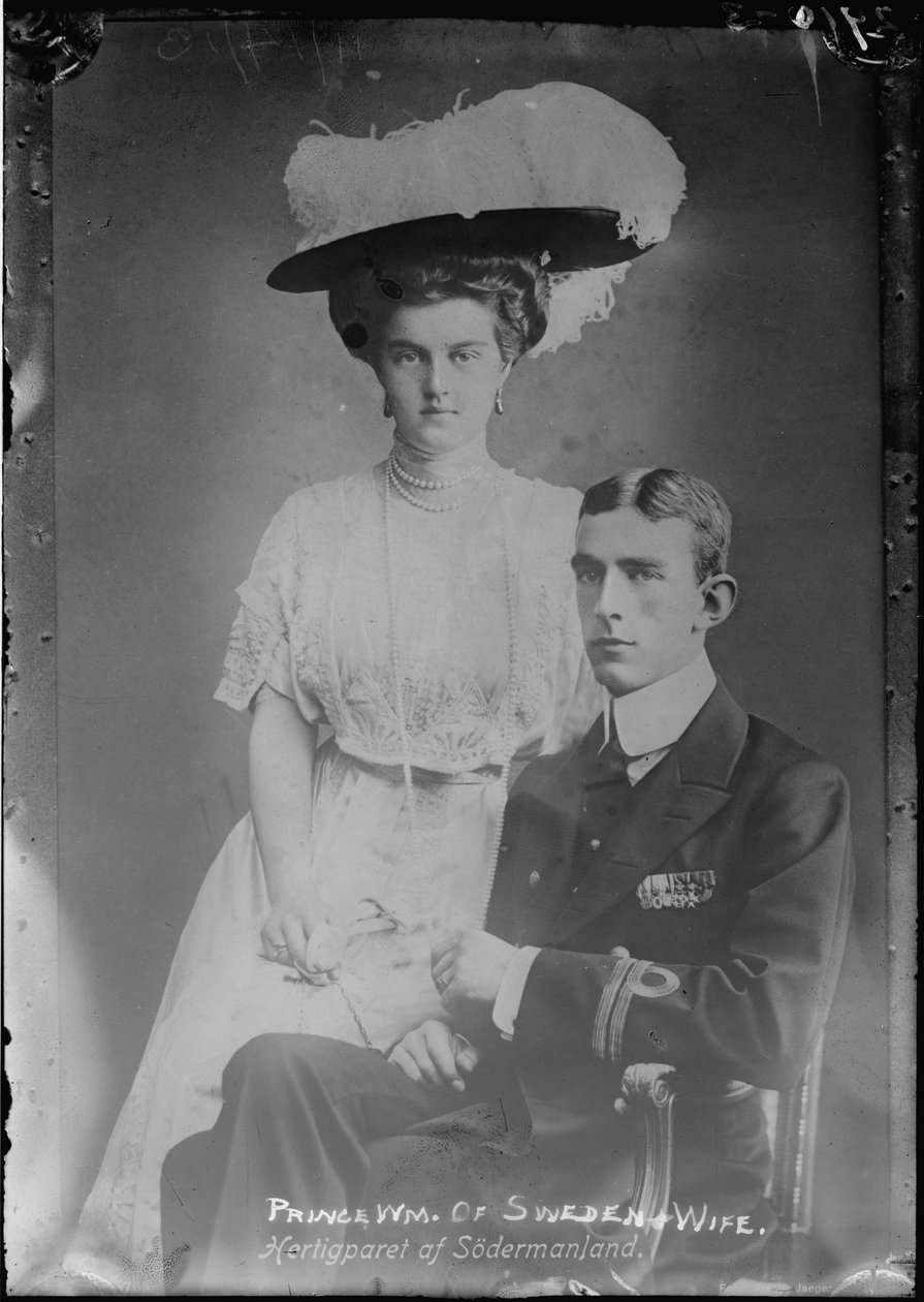 Wielka księżna Maria Pawłowna Romanowa (1890-1958) i książę szwedzki William (1884-1965) - wielka księżna Maria Pawłowna i książę Wilhelm, książę Soedermanlandu - Anonim. Zdjęcie, ok. 1910. Kolekcja prywatna autorstwa Anonymous Anonymous