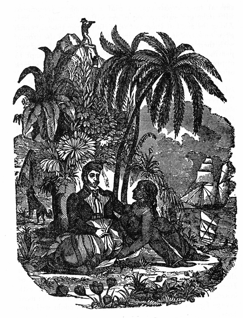 Życie piratów na wyspie Madagaskar. Grawer „Własna księga pirata” 1837. autorstwa Anonymous Anonymous