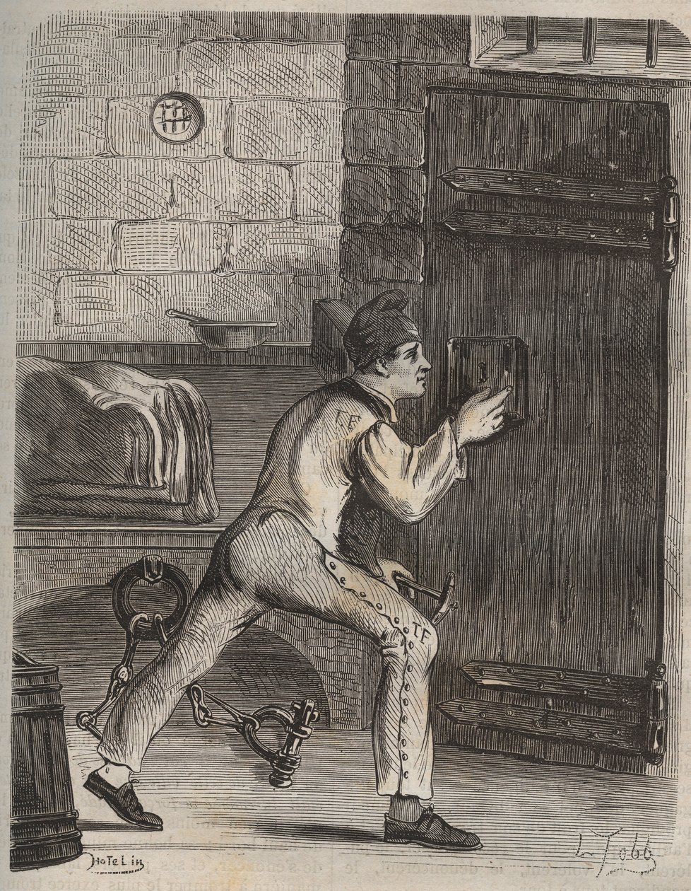 Le convict Blouet - Grawer w „Historii skazanych od ich powstania do dnia dzisiejszego” (1877) Pierre