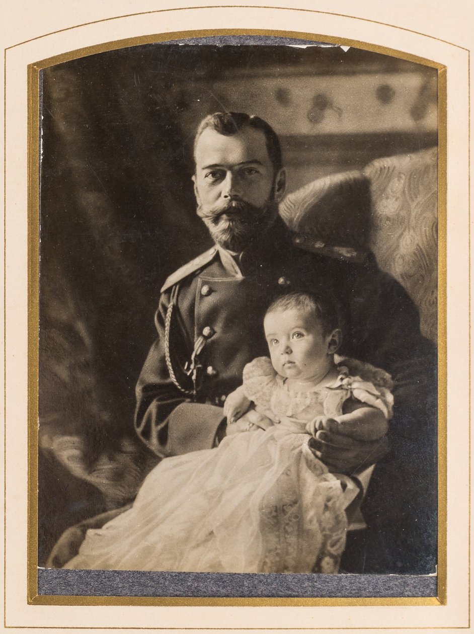 Car Mikołaj II i carewicz Aleksy (1904-1917) - car Mikołaj II i carewicz Aleksiej, Anonim. Zdjęcie alpomenów autorstwa Anonymous Anonymous