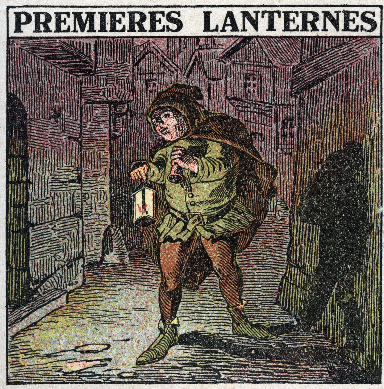 Źródła światła: pierwsze latarnie we wczesnym średniowieczu. Anonimowa ilustracja z 1925 r. Ze zbiorów prywatnych. autorstwa Anonymous Anonymous