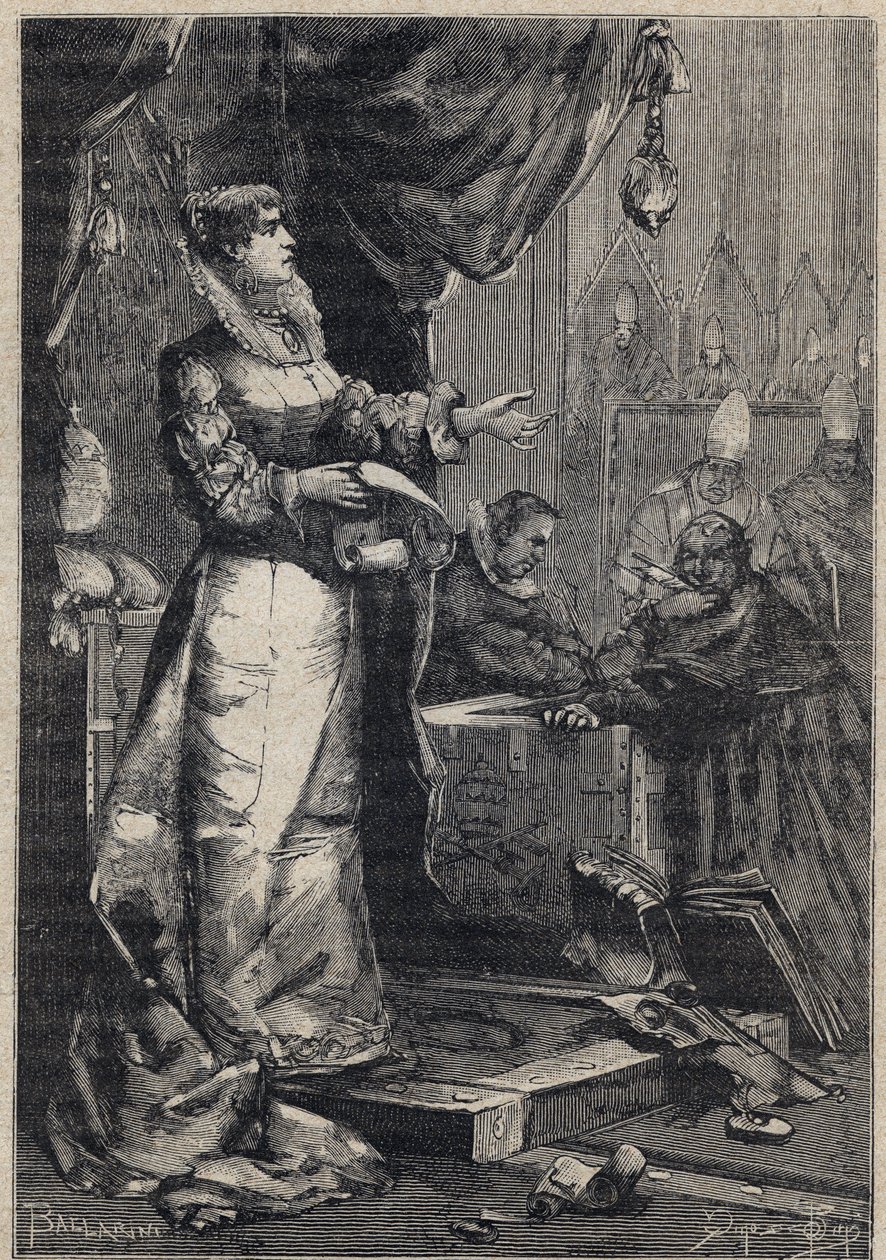 Lucrezia Borgia w Watykanie - grawer z "Lucrezia Borgia" Oscara Pio - 1883 autorstwa Anonymous Anonymous