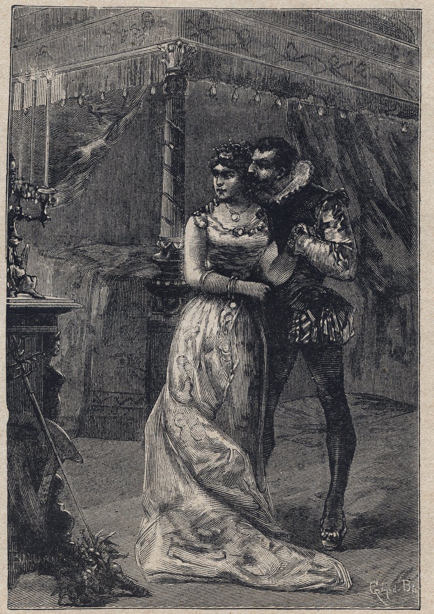 Lucrezia Borgia ze swoim pierwszym mężem Giovanni Sforza d