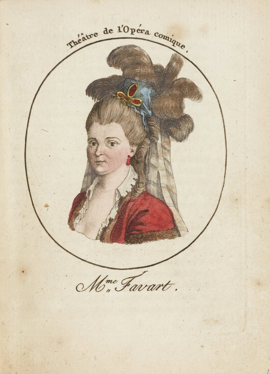 Madame Justine Favart (1727-1772) par. Anonim, koniec XVIII wieku. - Miedzioryt, akwarela - Kolekcja prywatna autorstwa Anonymous Anonymous
