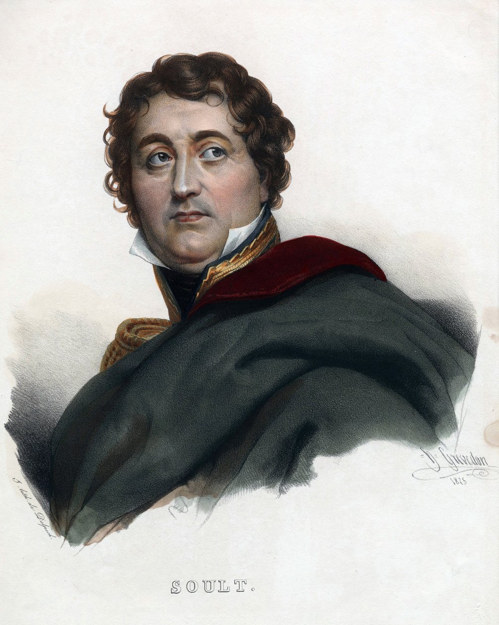 Generał marszałek Nicolas Jean de Dieu (Jean-de-Dieu) Soult - Anonim - 1835 - Litografia, akwarela - 32x24 - Kolekcja prywatna autorstwa Anonymous Anonymous