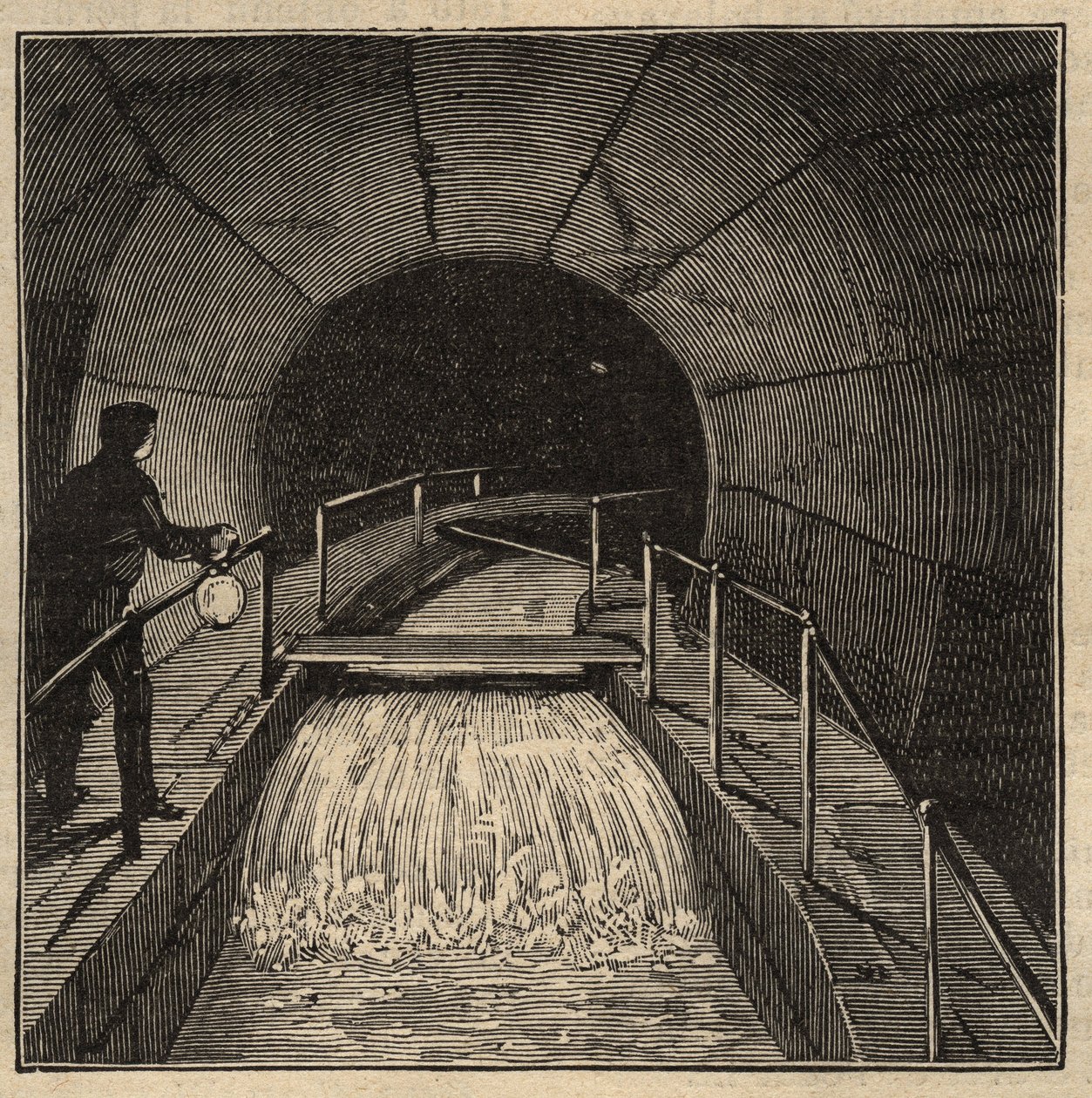 Zbiornik Menilamount - Paryż - 1890 - grawerowanie 1890 autorstwa Anonymous Anonymous