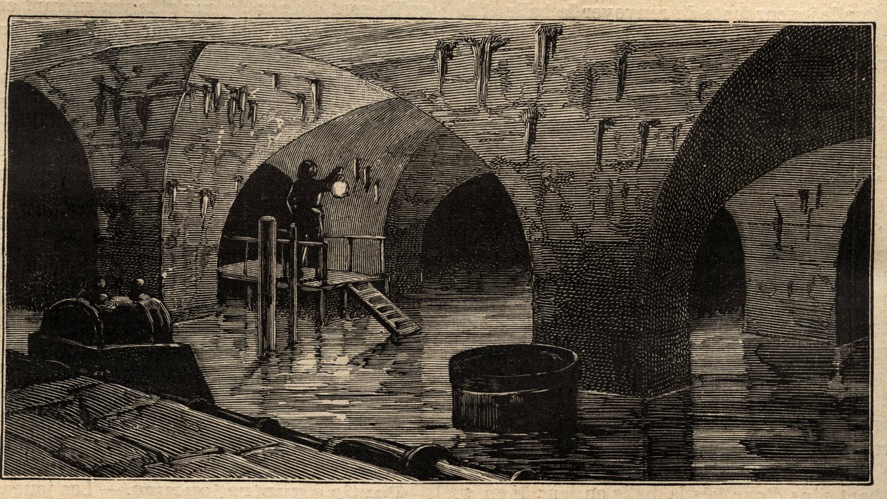 Zbiornik Menilamount - Paryż - 1890 - grawerowanie 1890 autorstwa Anonymous Anonymous