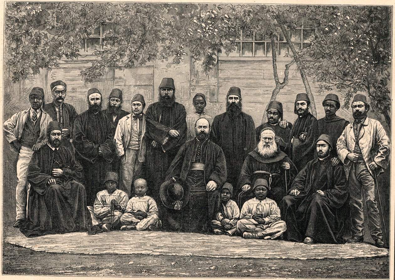Monsignor Daniel Comboni (1831-1881) i misjonarze wyjechali z nim z Kairu do Chartumu 26 stycznia autorstwa Anonymous Anonymous