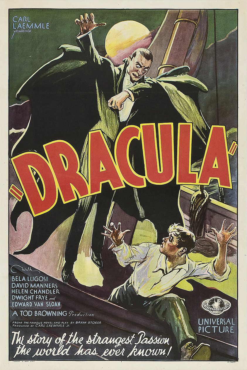 Plakat filmowy Dracula - Anonimowy. Litografia kolorowa autorstwa Anonymous Anonymous