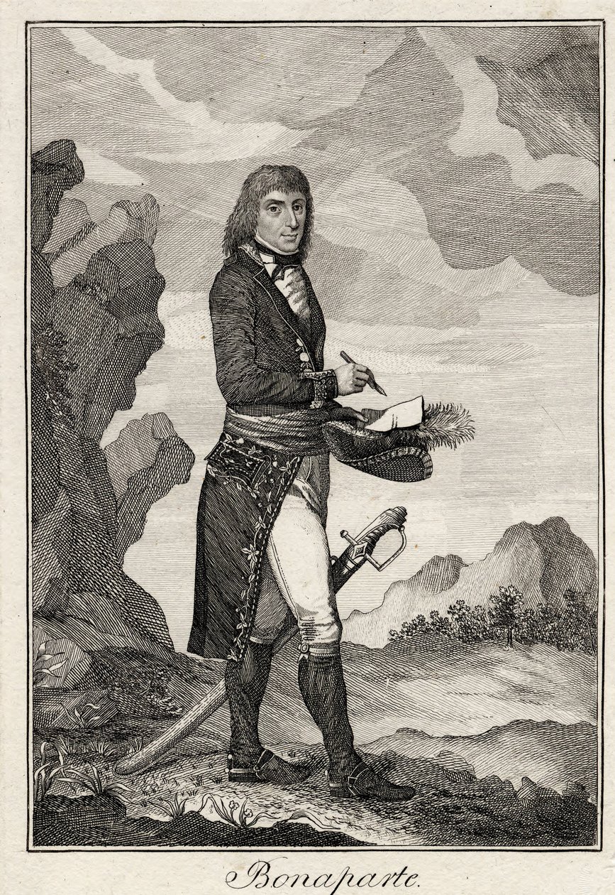 Napoleon Bonaparte - Anonim - 1797 - Miedzioryt - 16,2x11,1 - Kolekcja prywatna autorstwa Anonymous Anonymous