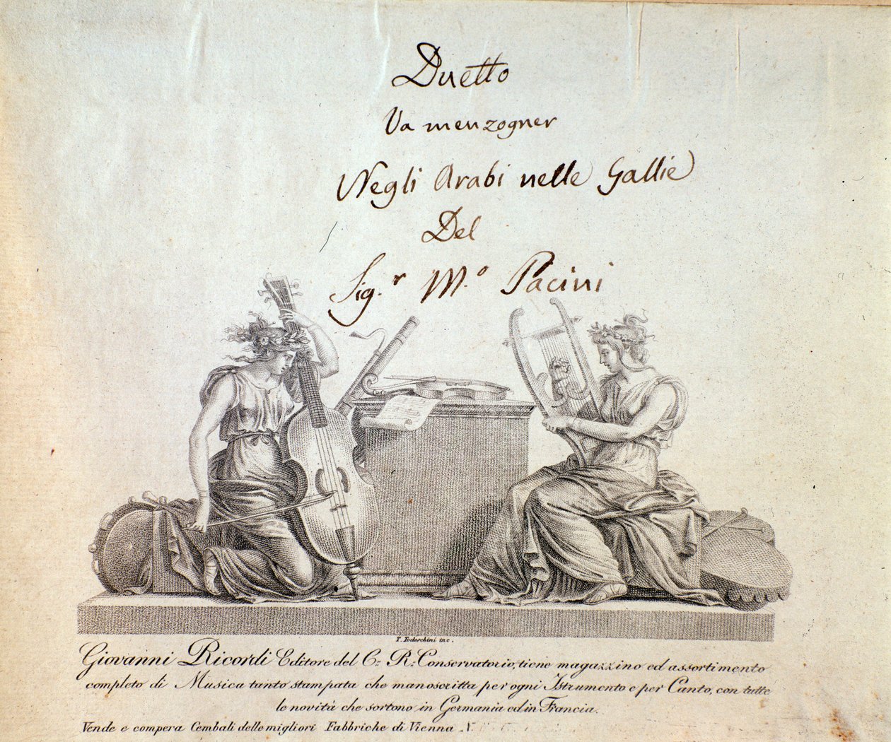 Strona z opery seria Arabowie Galów G Pacini autorstwa Anonymous Anonymous