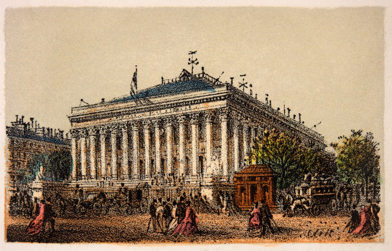 Paryż w 1874 r.: La Bourse, kolekcja prywatna autorstwa Anonymous Anonymous