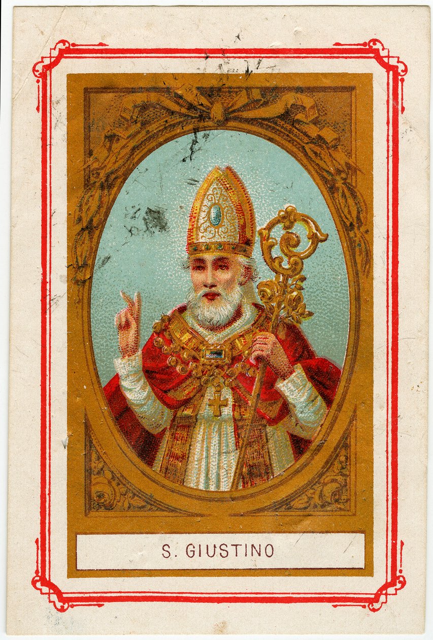 Pobożny obraz: Justin z Chieti (chromolitografia) autorstwa Anonymous Anonymous