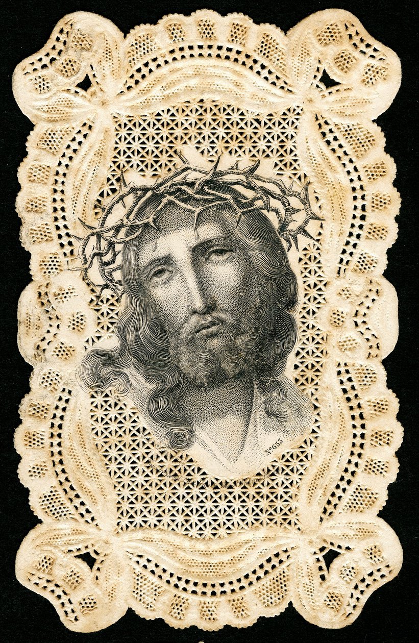 Pobożny obraz: Jezus Chrystus ukoronowany cierniem (rycina) autorstwa Anonymous Anonymous