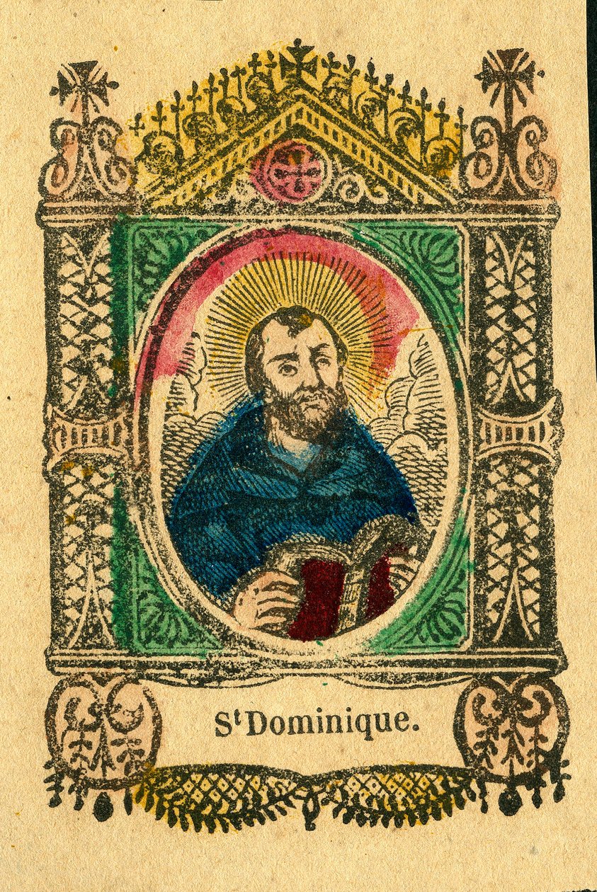 Pobożny obraz: św. Dominik, założyciel zakonu dominikanów (odbitka epinal) autorstwa Anonymous Anonymous