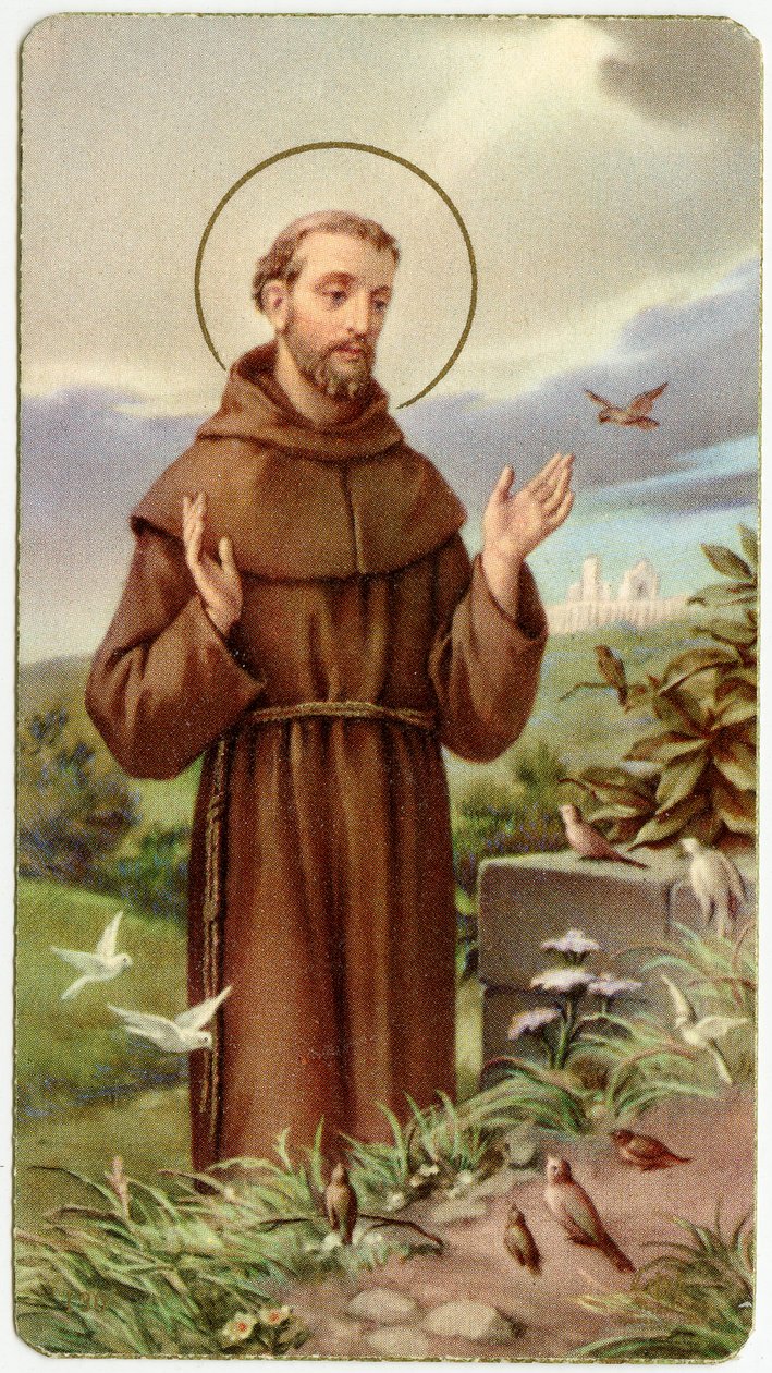 Pobożny obraz: Św. Franciszek z Asyżu (chromolitografia) autorstwa Anonymous Anonymous