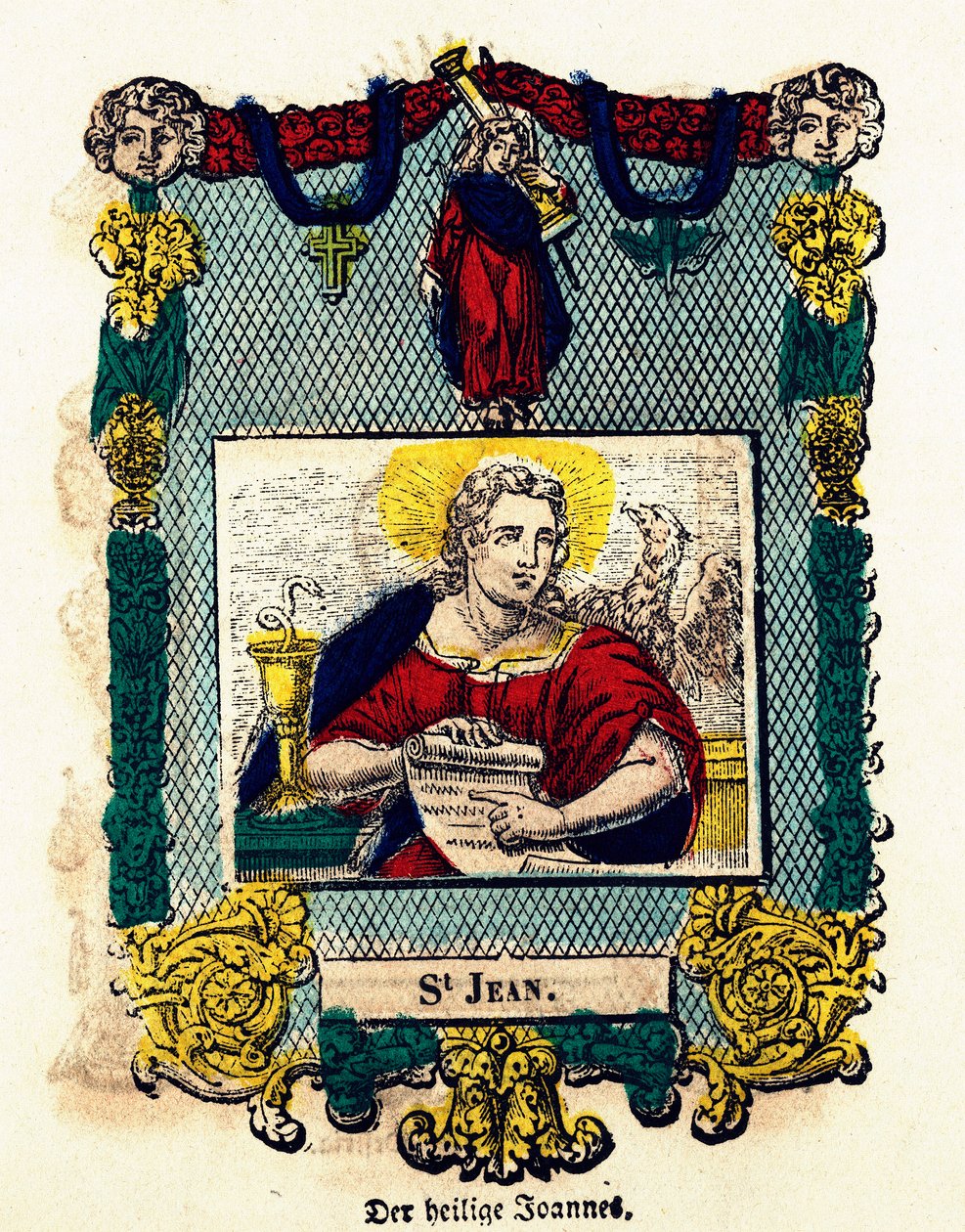 Pobożny obraz: św. Jan. Rycina XIX-wieczna kolekcja prywatna autorstwa Anonymous Anonymous