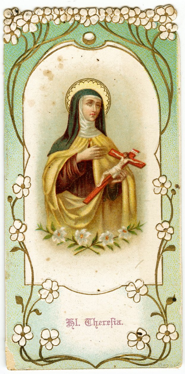 Wizerunek pobożny: Św. Teresa od Dzieciątka Jezus i Święte Oblicze (chromolitografia) autorstwa Anonymous Anonymous
