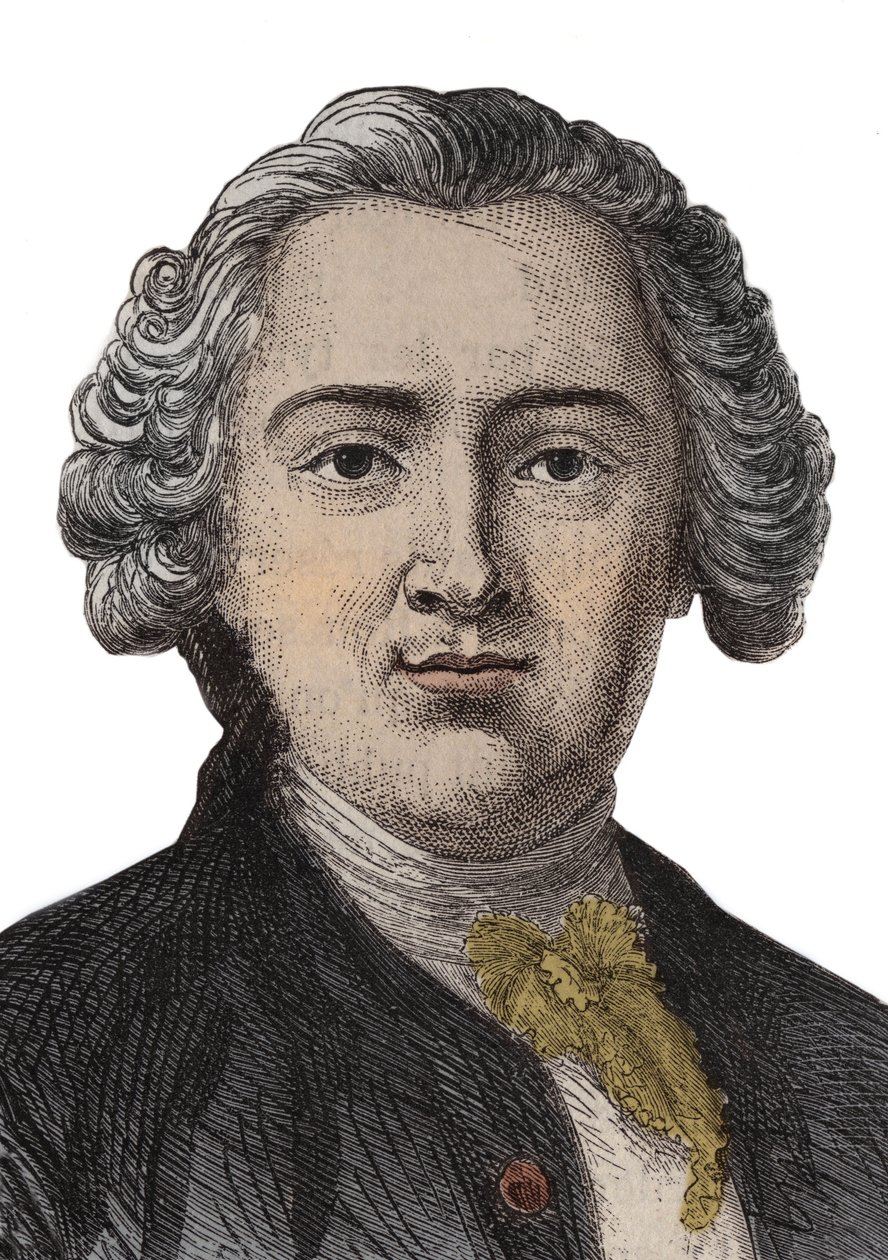 Grawerowanie portretowe Claude Adriena (Claus- Adrien) Helvetius (1715-1771) Angielski filozof - grawer autorstwa Anonymous Anonymous