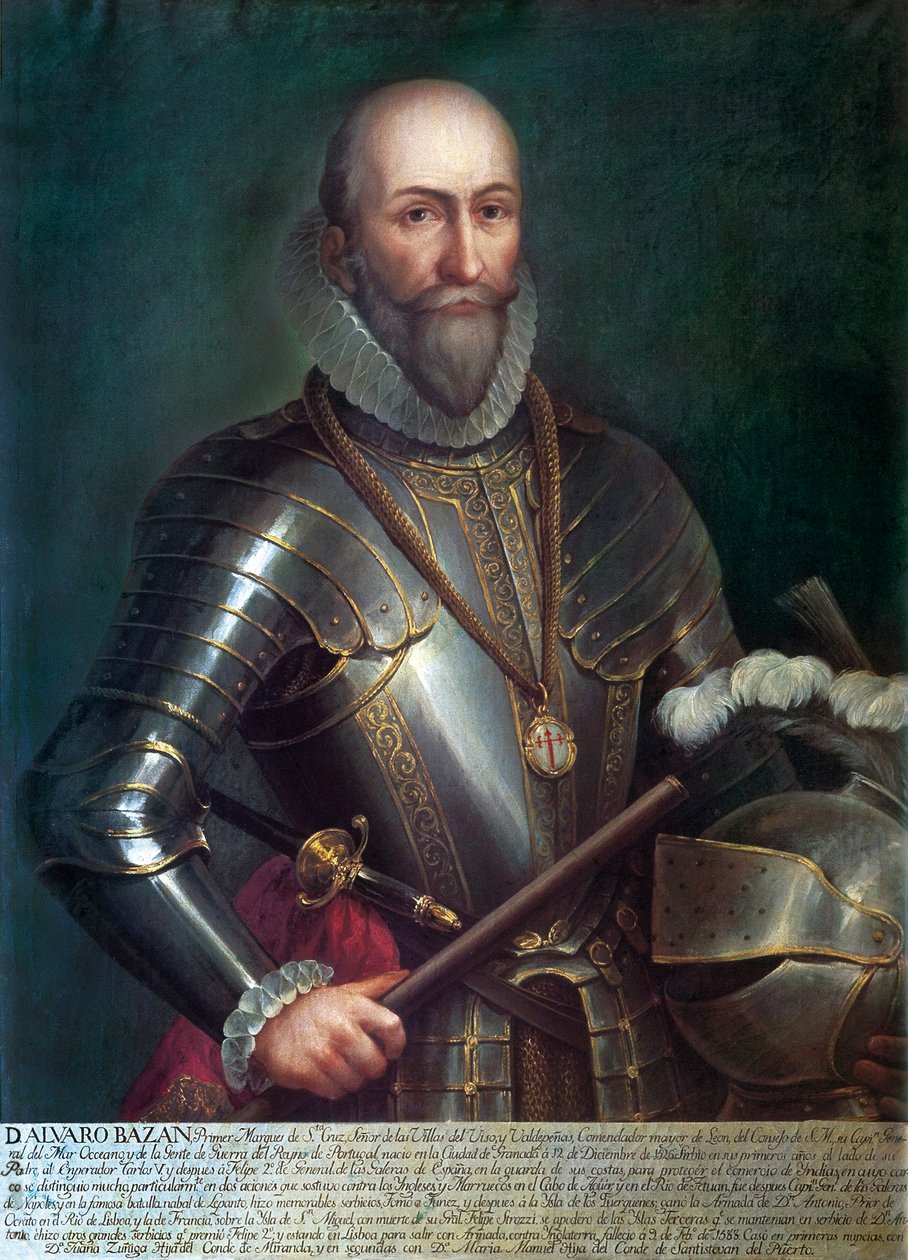 Portret Alvaro de Bazan y Guzman, pierwszego markiza Santa Cruz (1526-1588), hiszpańskiego admirała i nawigatora. Obraz anonimowy, olej na płótnie. autorstwa Anonymous Anonymous