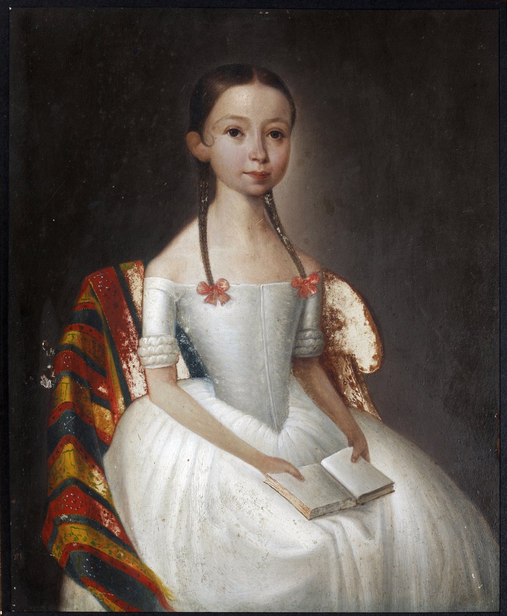 "Portret dziewczyny trzymającej książkę" (Portret dziewczyny z książką) Anonimowy obraz ok. 1830 Kolekcja prywatna autorstwa Anonymous Anonymous
