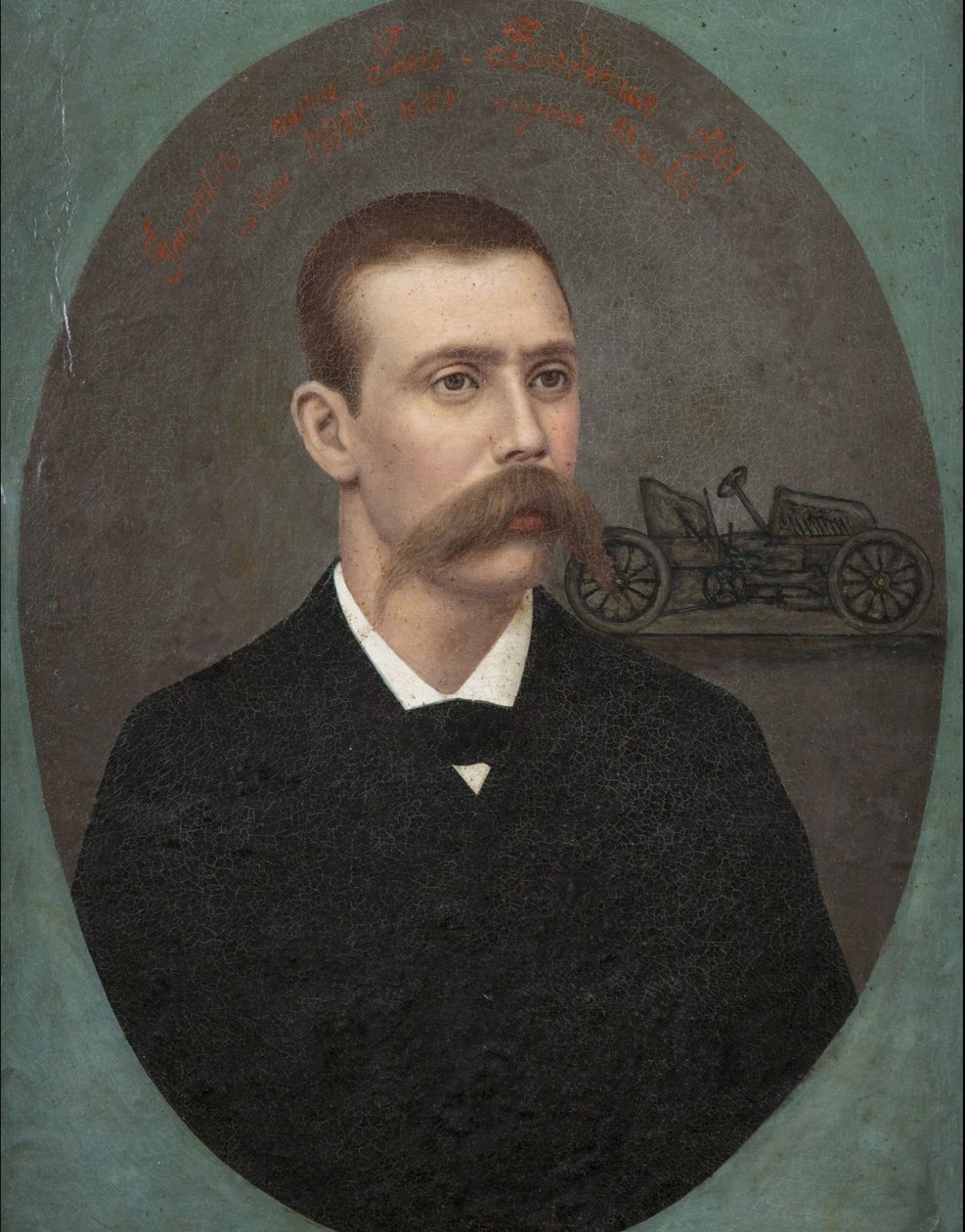 „Portret francuskiego kierowcy wyścigowego Henri Fourniera (1871-1919)”” Anonimowy obraz 1901 Prywatna kolekcja autorstwa Anonymous Anonymous
