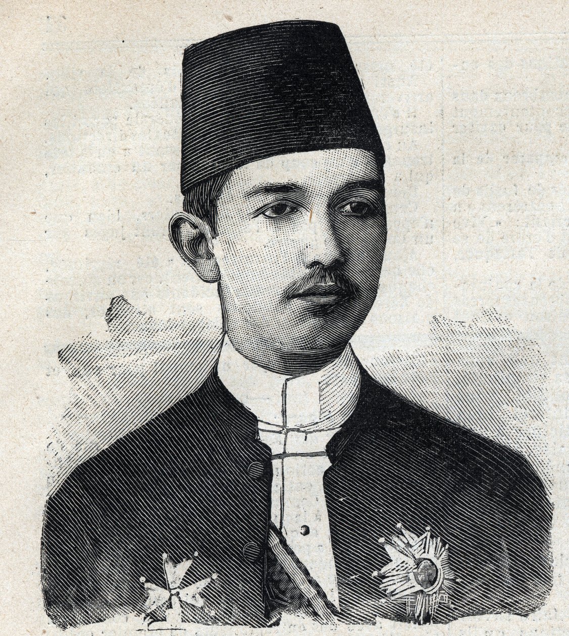 Portret Abbasa II Paszy (1874-1944), wicekróla Egiptu. Grawer w „”Le Peute Parisien”” autorstwa Anonymous Anonymous