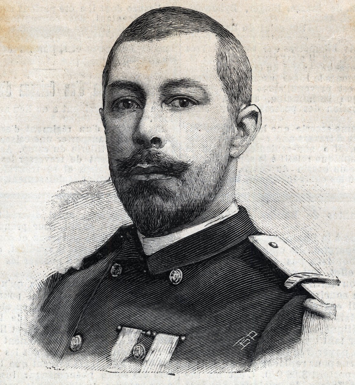 Portret Antoine Mizona (1853-1899) Francuski odkrywca w Afryce. Grawer w „”Le Peute Parisien”” autorstwa Anonymous Anonymous