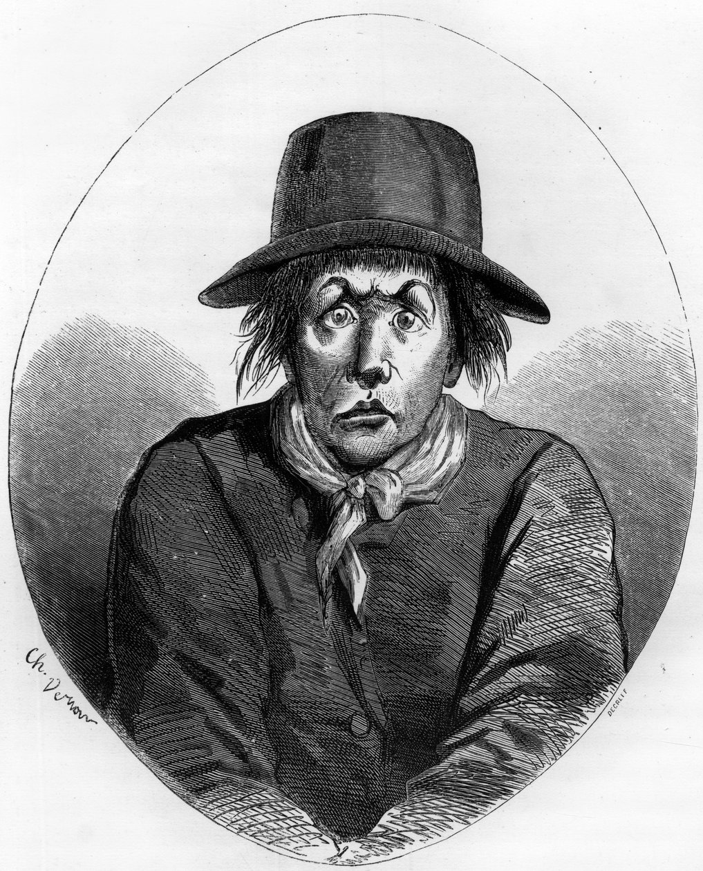 Portret Antoine Simona (1736-1794) mistrza szewca i francuskiego rewolucjonisty opiekuna Ludwika XVII w Świątyni w 1793 r. - Rycina z 1863 r. w „Czerwonej księdze - Histoire De L