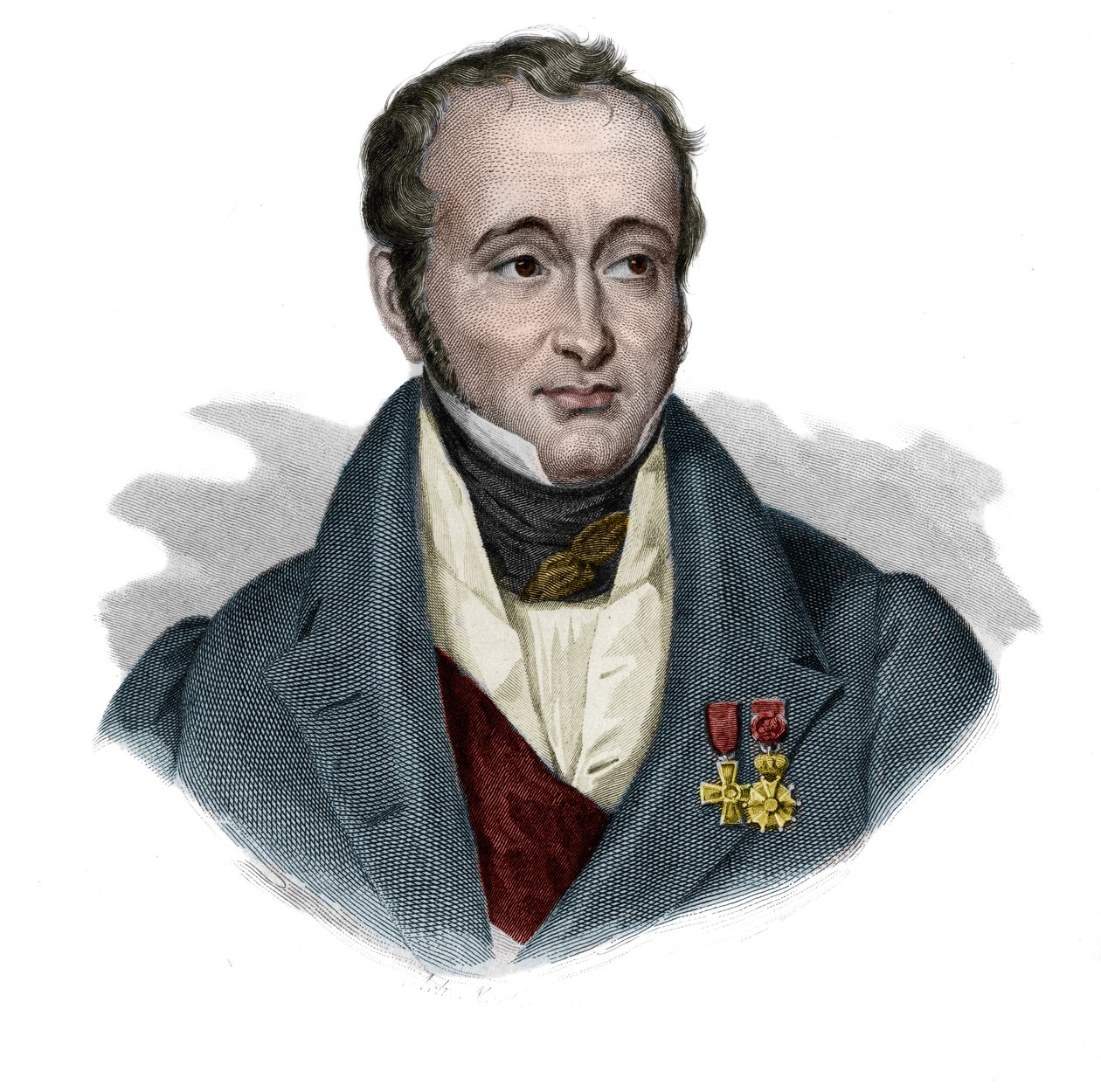 Portret barona Guillaume Dupuytrena (1777 - 1835) chirurga Francais w „Portretach i historii pożytecznych mężczyzn: mężczyzn i kobiet wszystkich krajów i wszystkich warunków, którzy nabyli prawa do uznania mężczyzn” opublikowanym i propagowanym przez Socie autorstwa Anonymous Anonymous