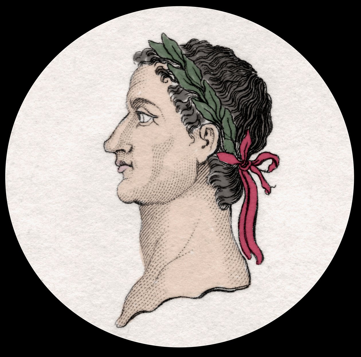Portret Caiusa Cezara Germanika zwanego Kaligulą (12-41), cesarza rzymskiego. Rycina XIX wieku. Milanese autorstwa Anonymous Anonymous