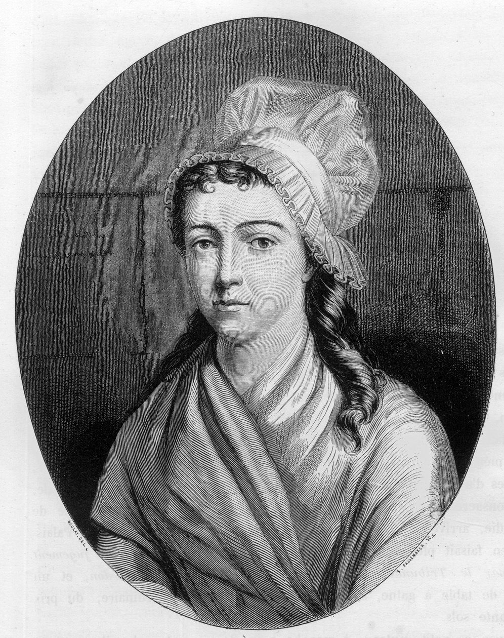 Portret Charlotte Corday (1768 - 1793) - Grawerowanie z 1863 roku w "Le Livre Rouge - Histoire De L