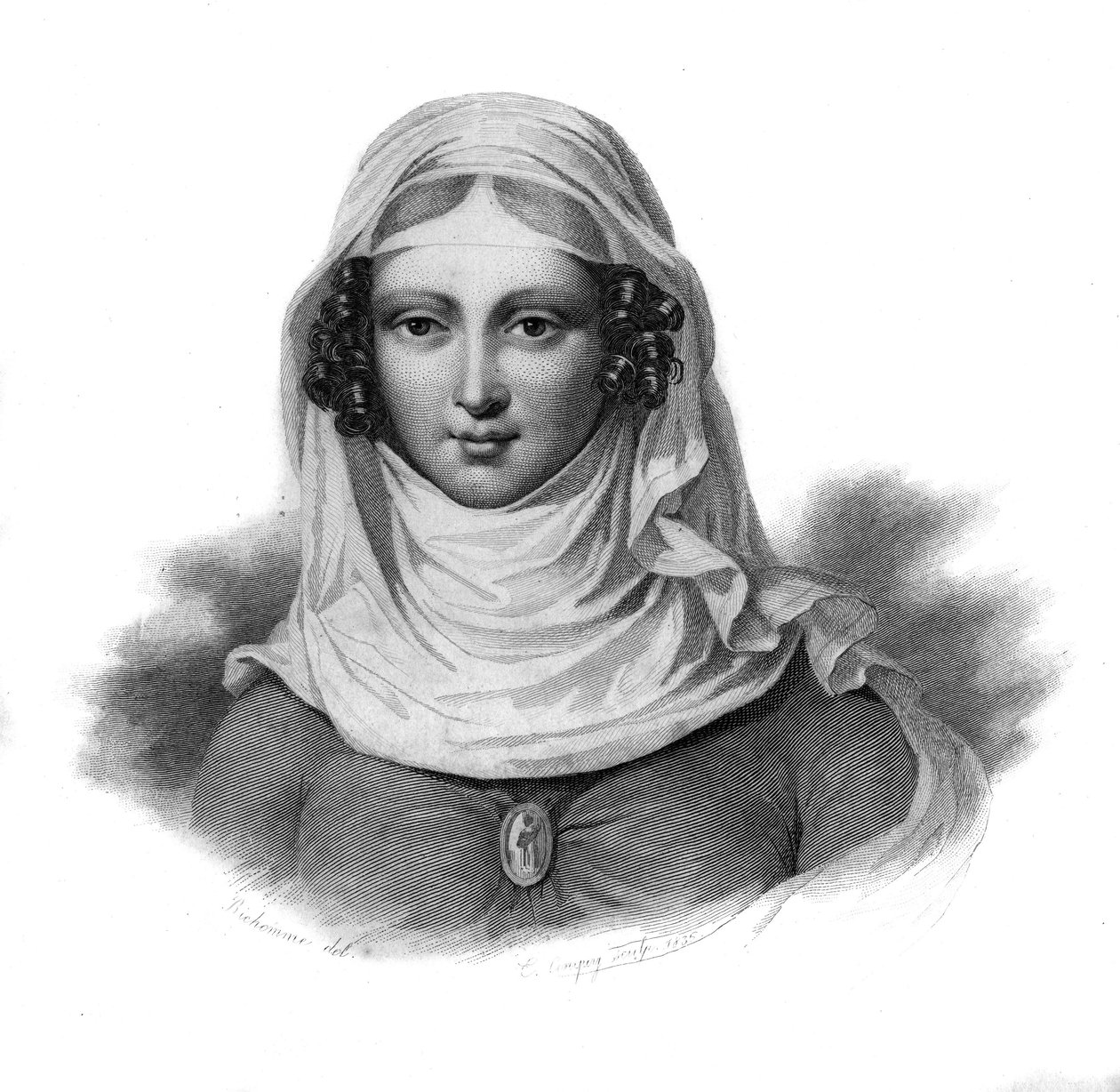 Portret Clemence Isaure, damy Tuluzy, która żyła w XIV wieku w „Portretach i historii pożytecznych mężczyzn: mężczyzn i kobiet wszystkich krajów i wszystkich warunków, którzy nabyli prawa do uznania mężczyzn” opublikowanym i propagującym autorstwa Anonymous Anonymous