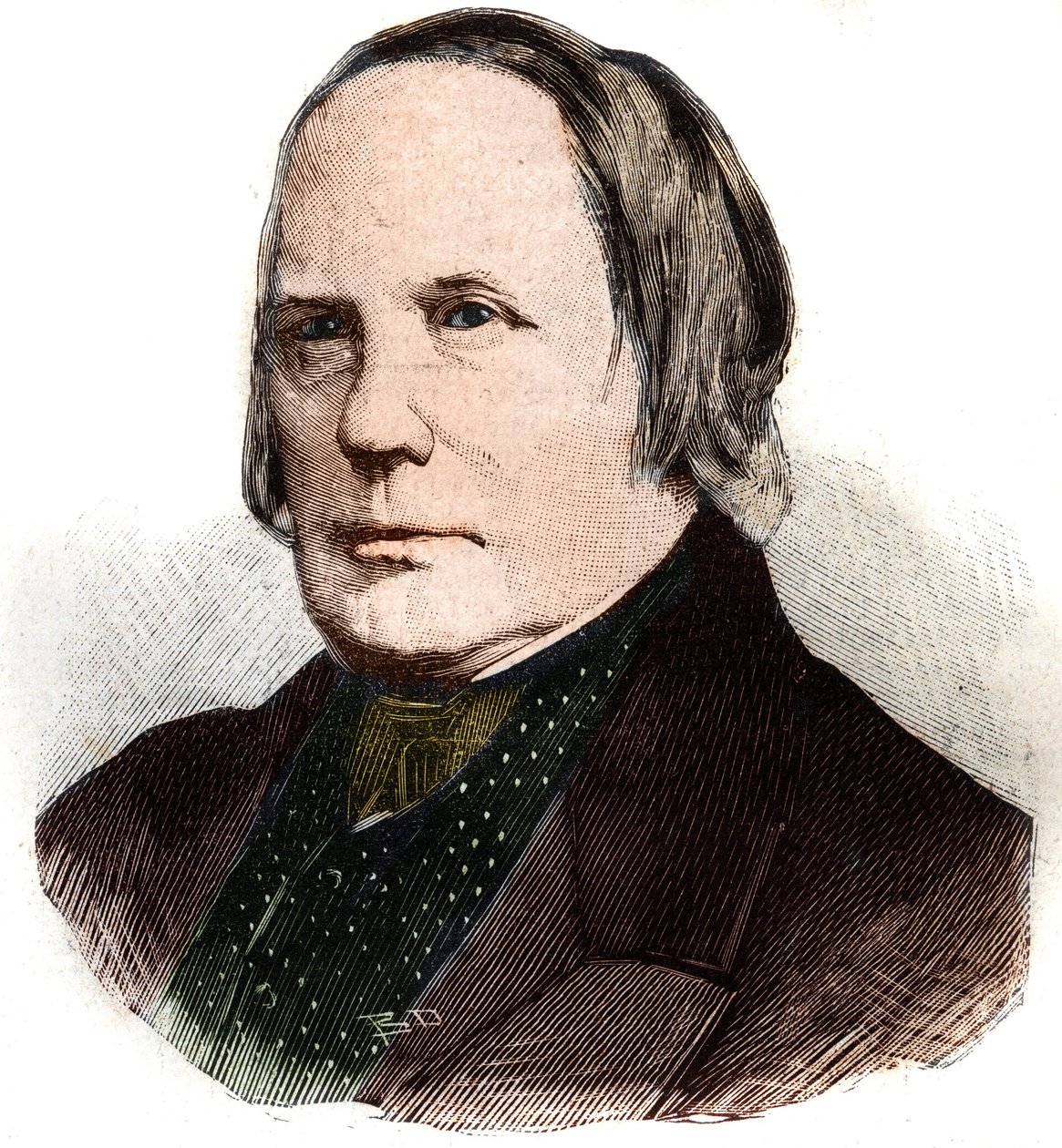 Portret Edgara Quineta (1803-1875) francuskiego pisarza i historyka. Grawer w „”Le Peute Parisien”” autorstwa Anonymous Anonymous