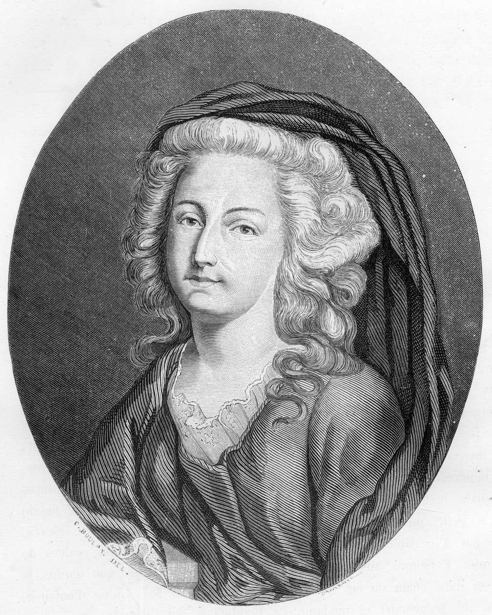 Portret Elisabeth Filipińskiej Marie Helene z Francji zwanej Madame Elisabeth (1764-1794), siostry Ludwika XVI - Grawerowanie z 1863 roku w „Le Livre Rouge - Histoire De L
